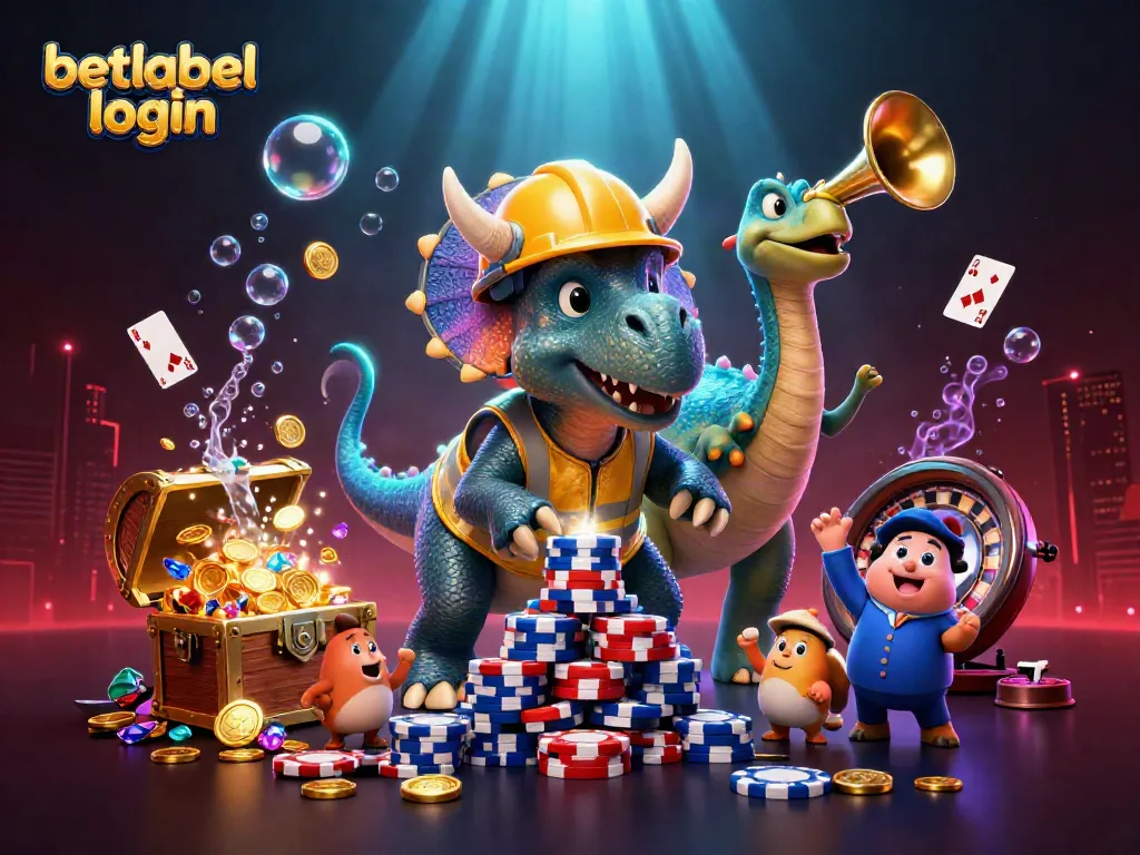 Join the fun with betlabel login as you celebrate wins amid poker chips and casino games.